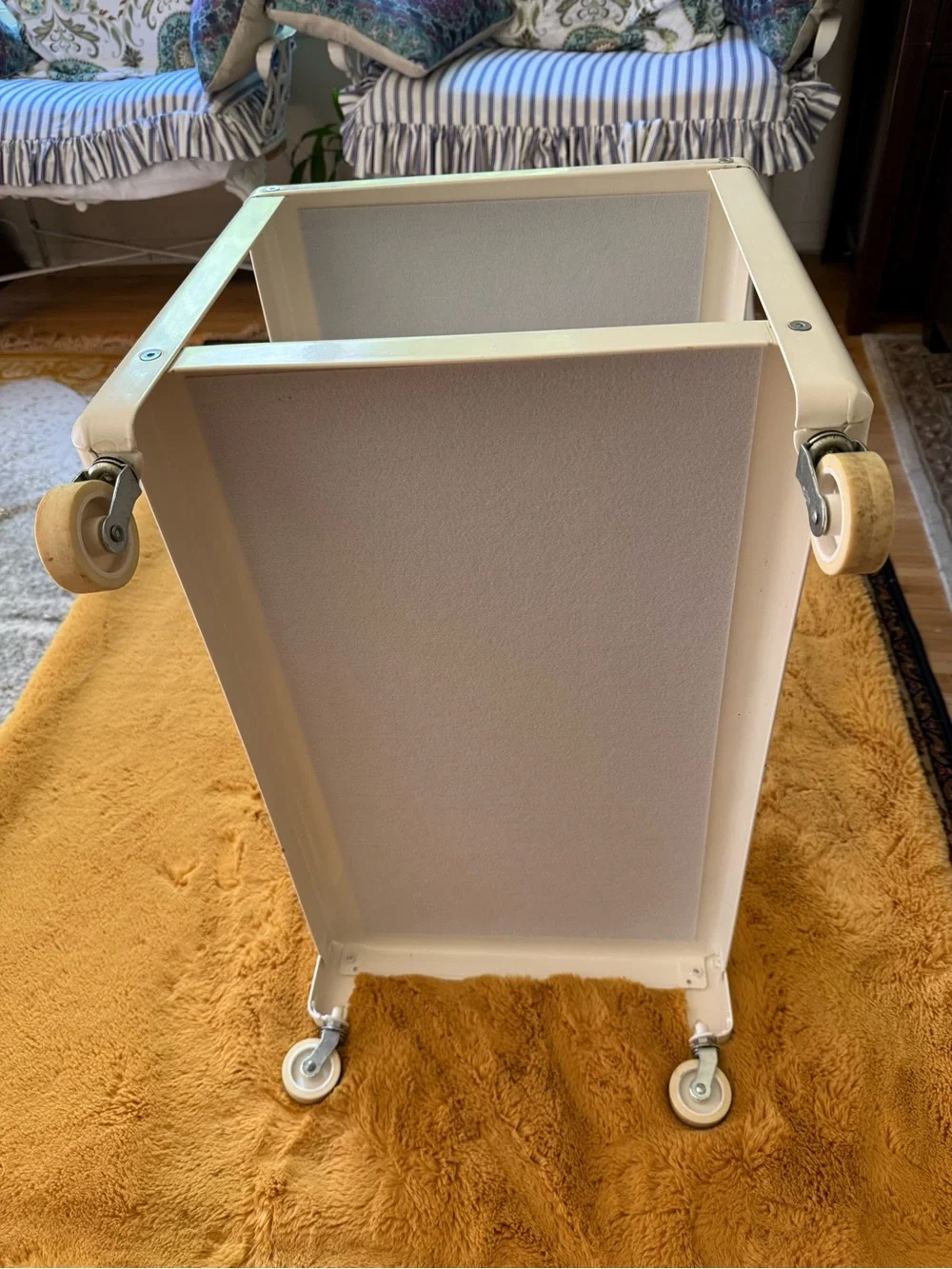 White Rolling Utility Cart Frame with Swivel Wheels IKEA brand